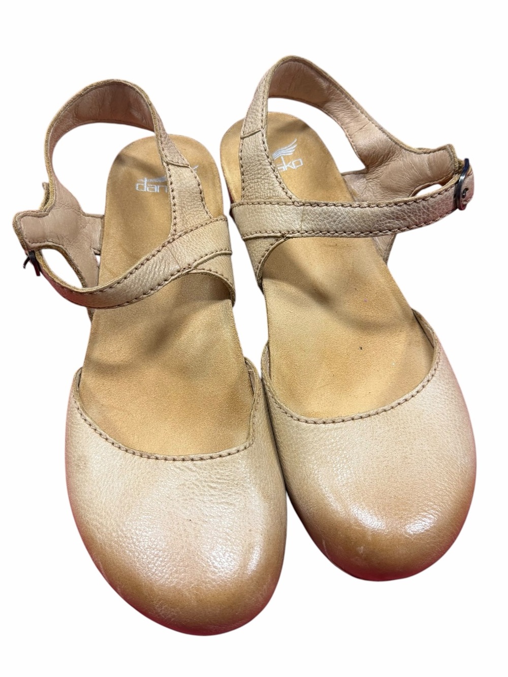 Dansko Tiffani Beige Leather Mary Jane Sandals 10.5-11